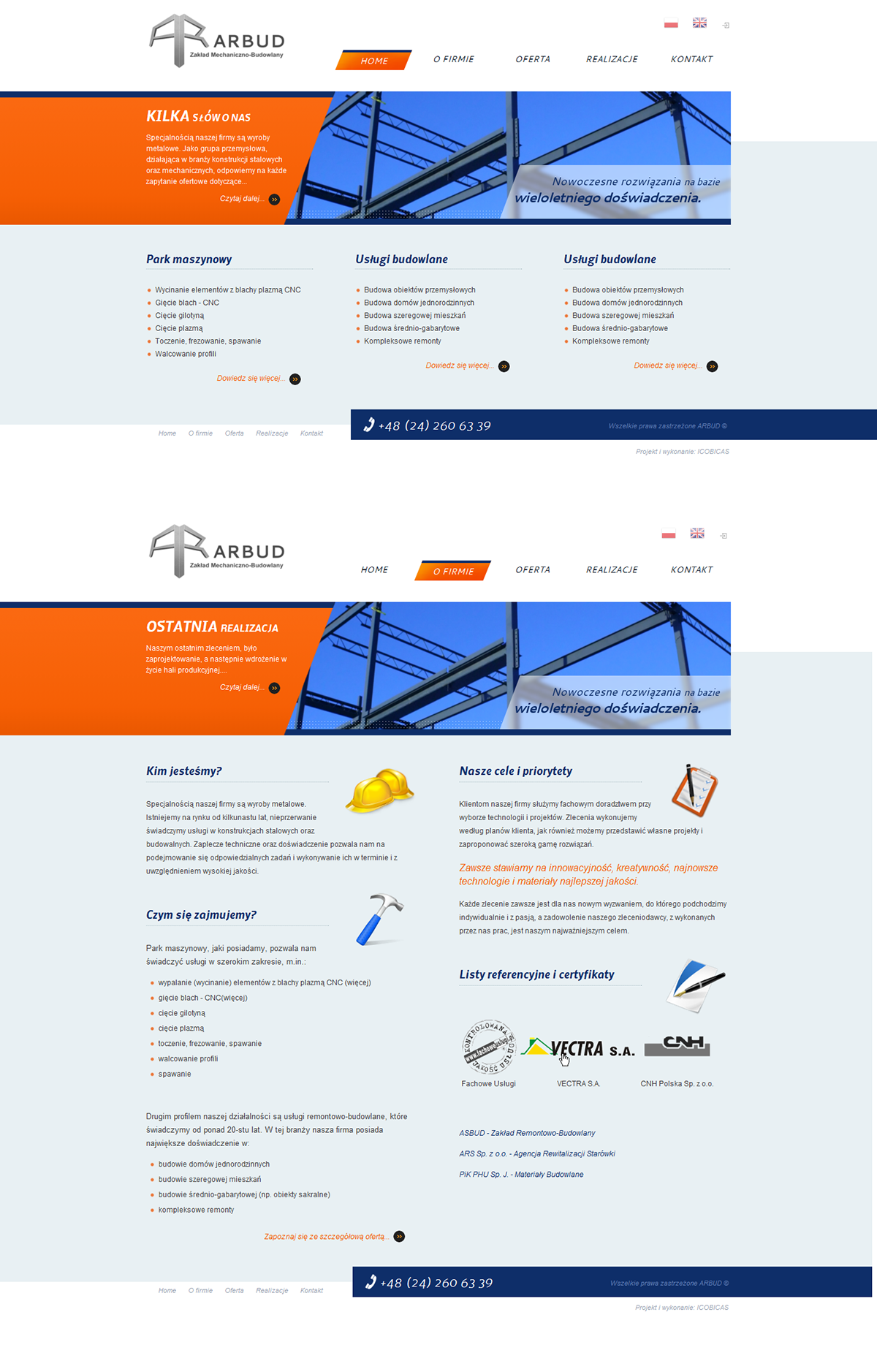 mechanical Web Webdesign versedi constructions orange blue White