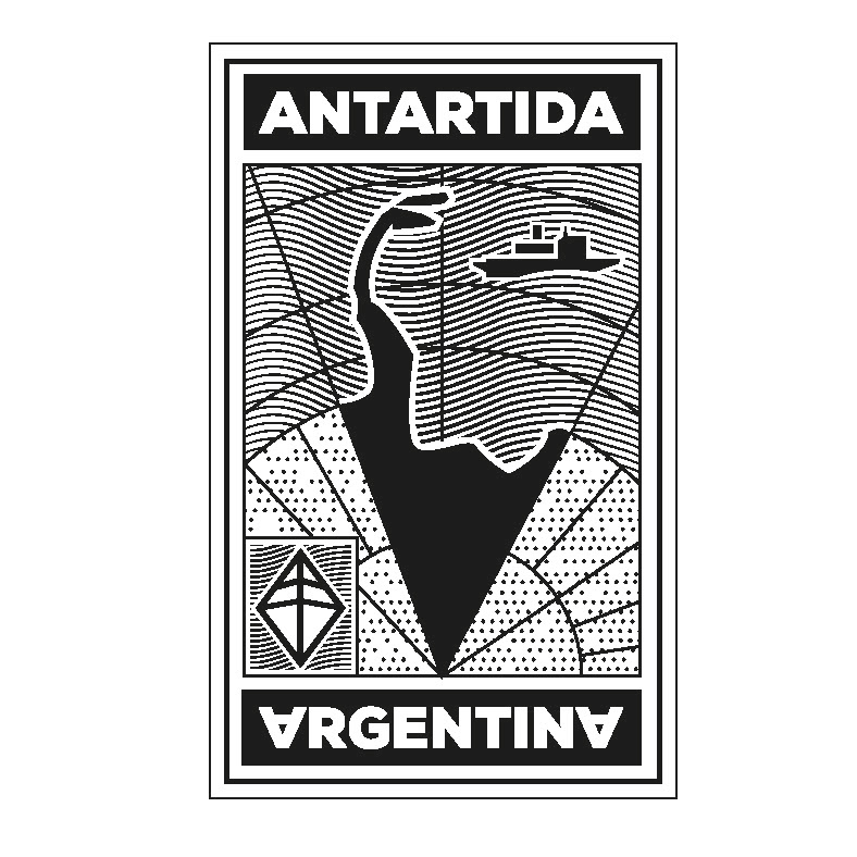Stamp design of Antartida Argentina and Almirante Irizar boat.