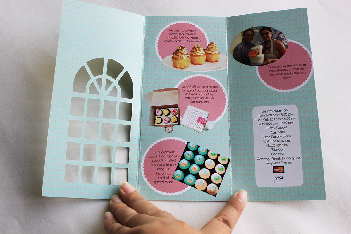 cupcakes brochure cute turquoise