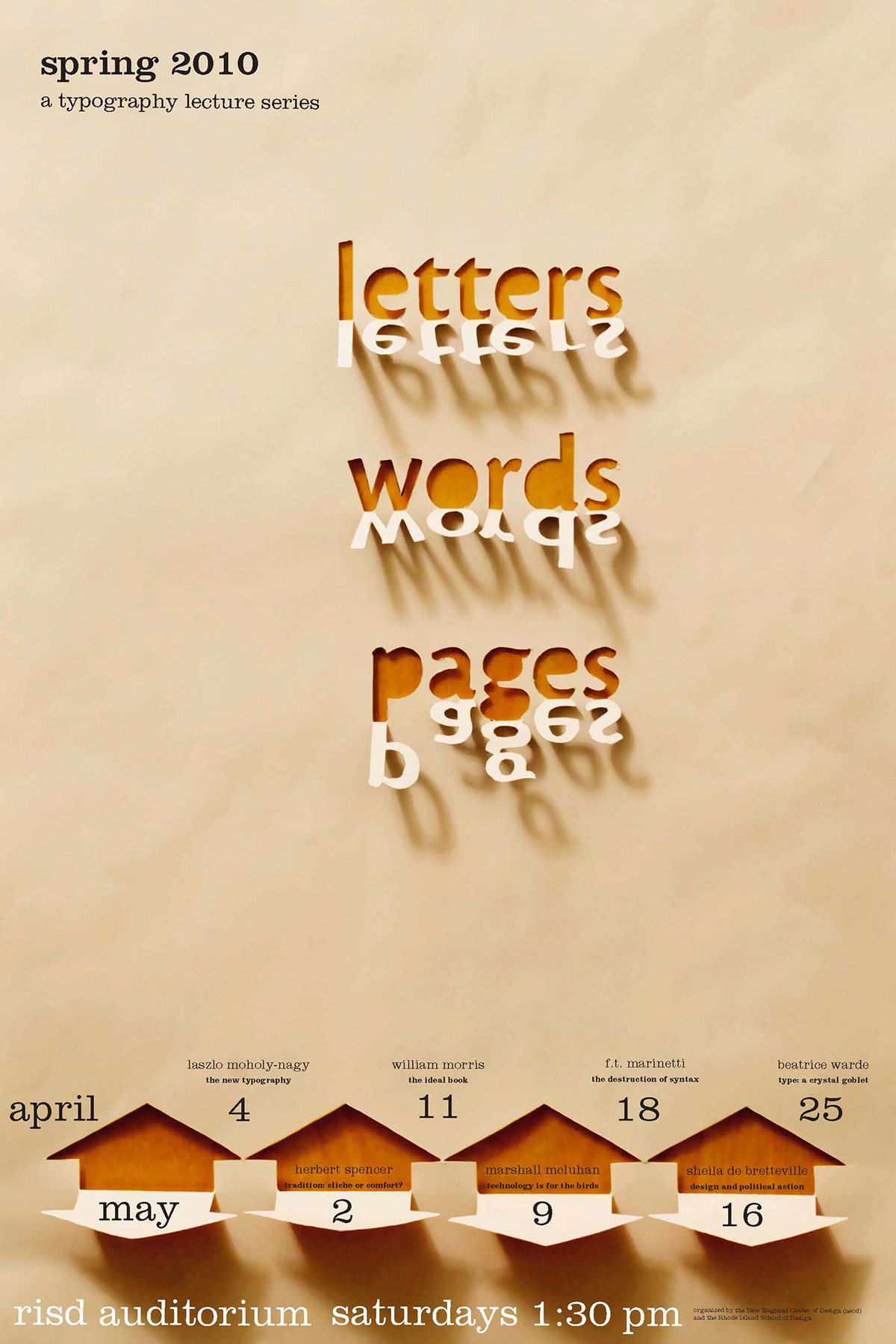 Type Lecture Series poster Letters Words Pages