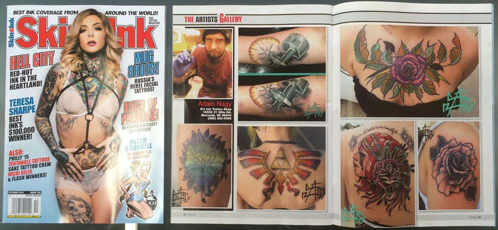 skinkandink SkinInk tattoo magazine press publication PUBLISHED recognition spread featured