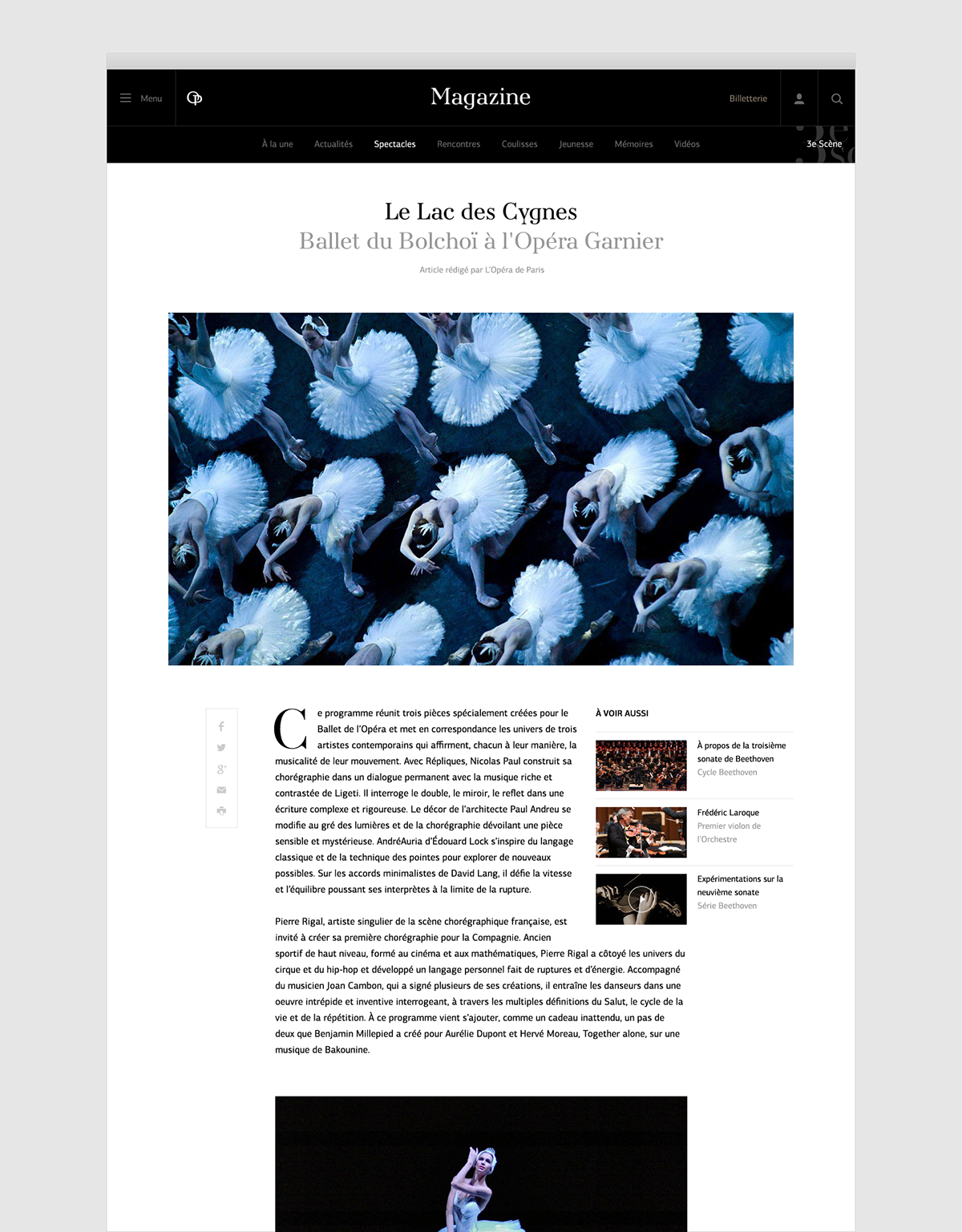 opera Editorial Website concert Garnier opera bastille ballet magazine