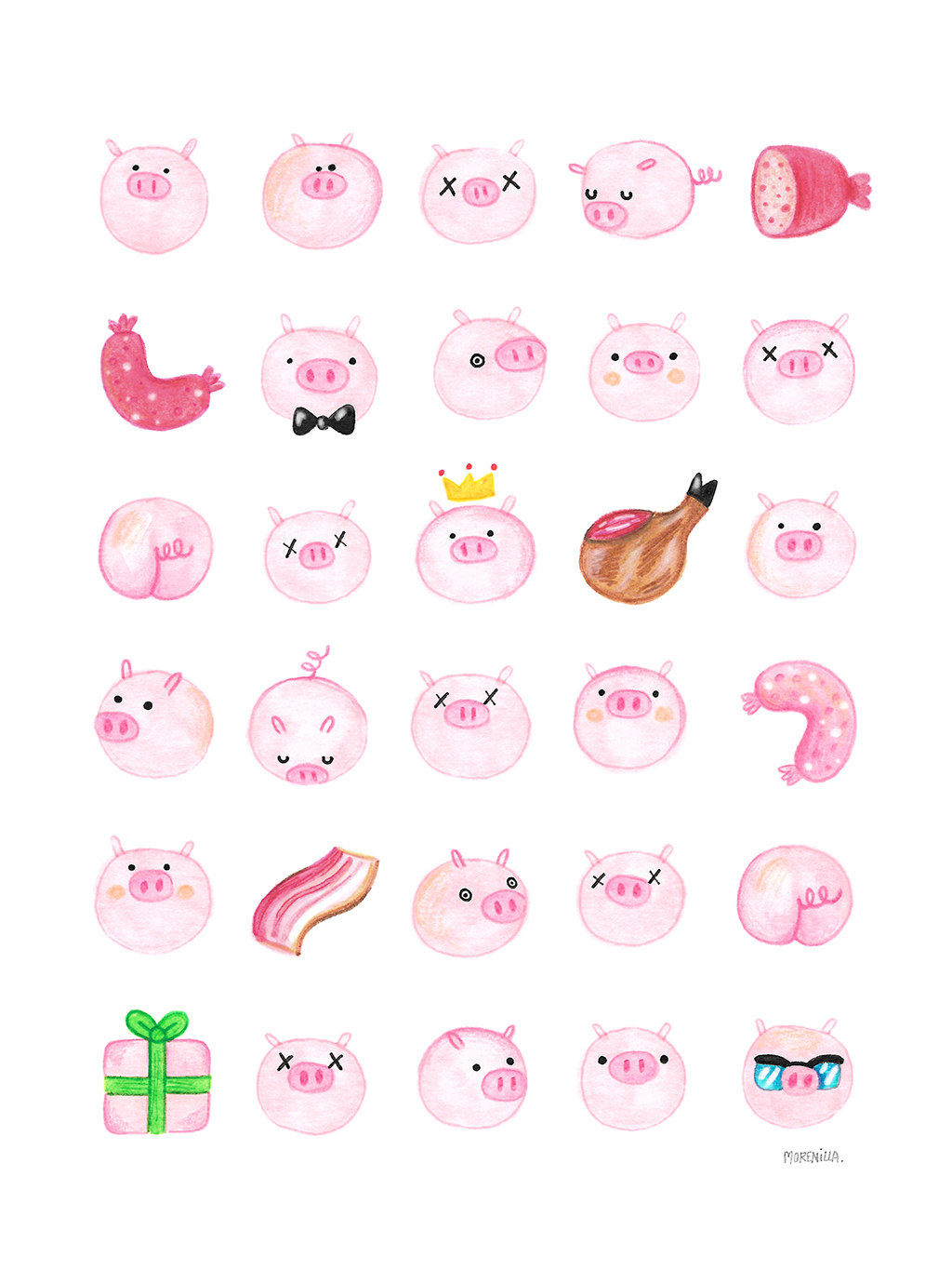 pig pigs pink 100grados 100gradosfanzine fanzine magazine bacon sausage ham