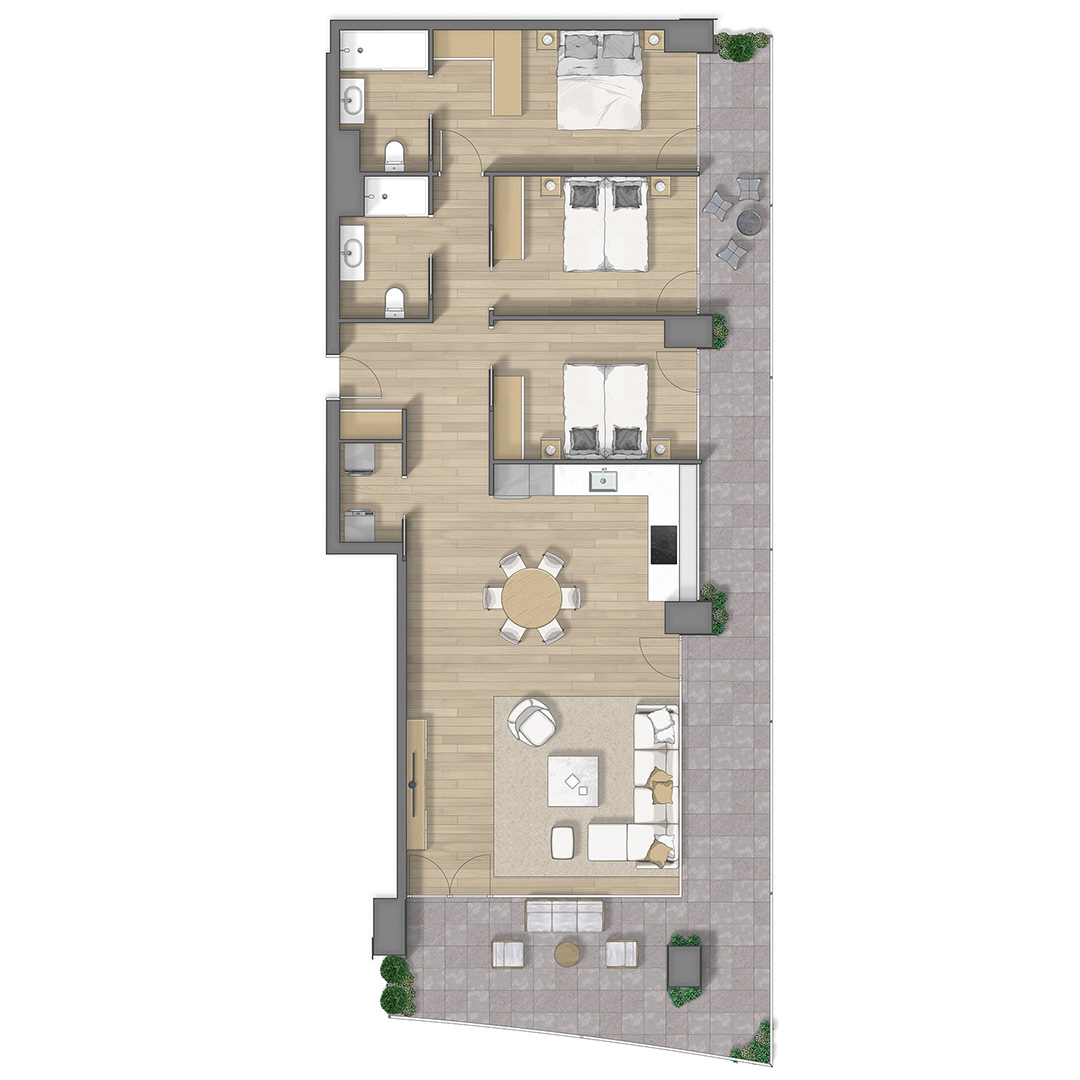 2D floor plan floorplan grundriss planimetria plano planta humanizada real estate rendering