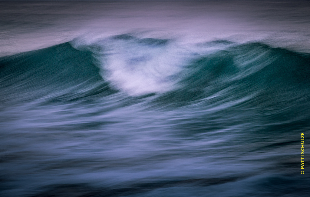 Surf waves panning slow shutter