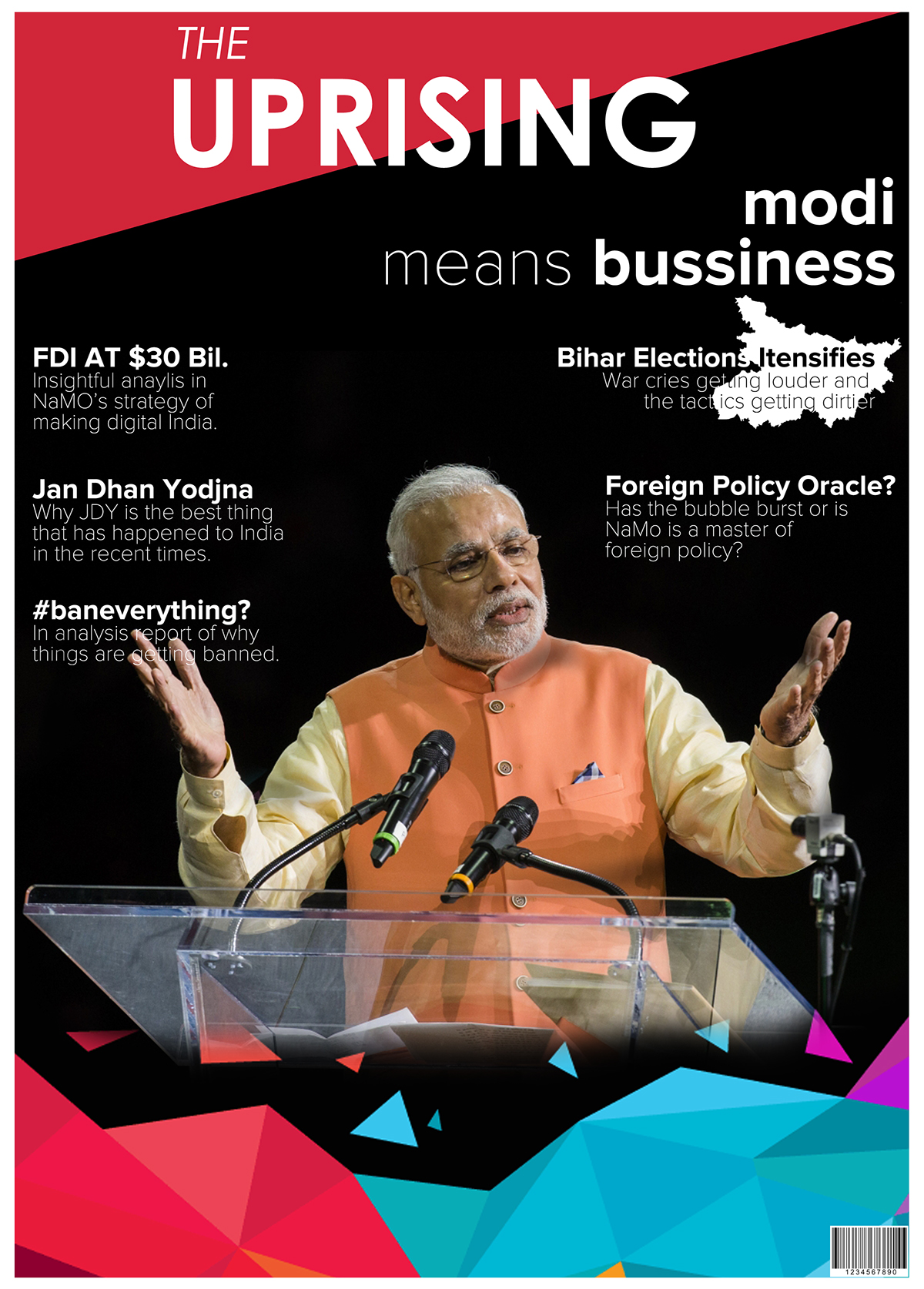 Modi magazine cover poster contest technovit chennai