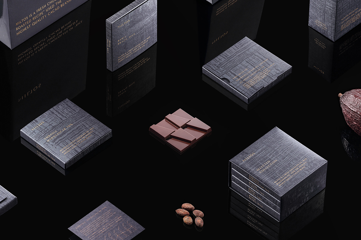 chocolate Packaging hotstamp logo japan minimal luxury Food  package typography  