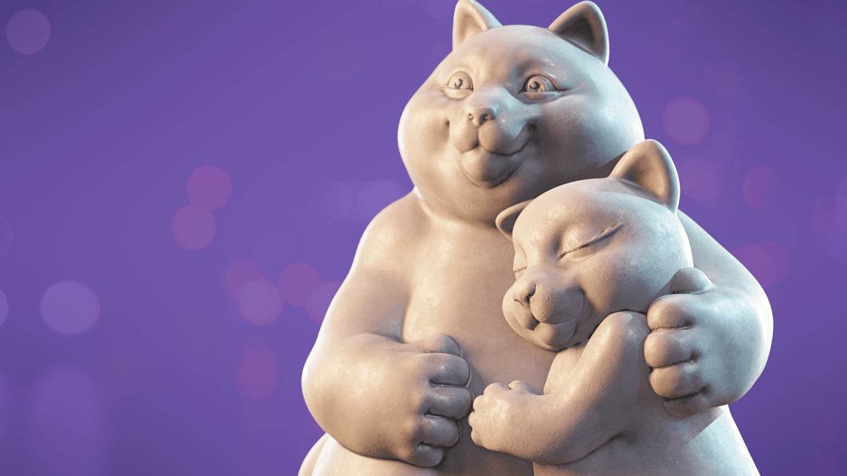 sculpture statue product 3d modeling 3d sculpting 3d printing cats cute animals decor