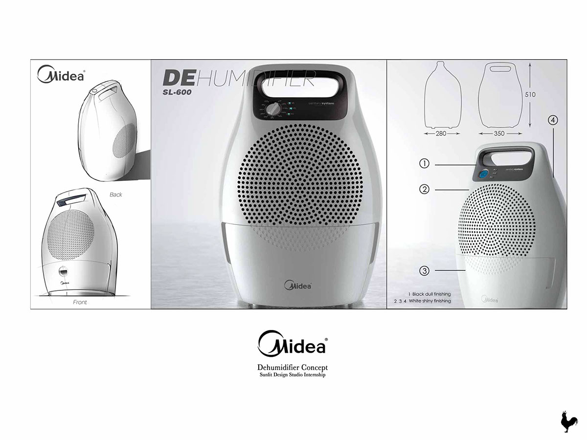 Midea Dehumidifier Sunlit Design china  Industrial Design  appliances