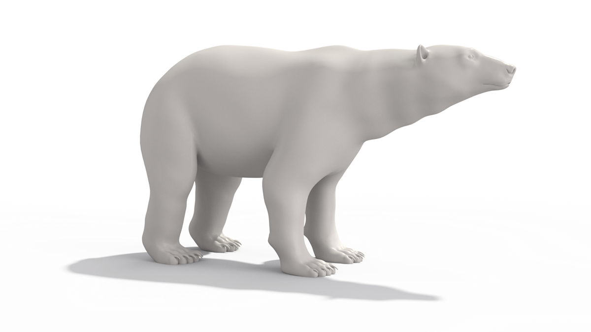 bear animal animated rig CG 3dmax polar