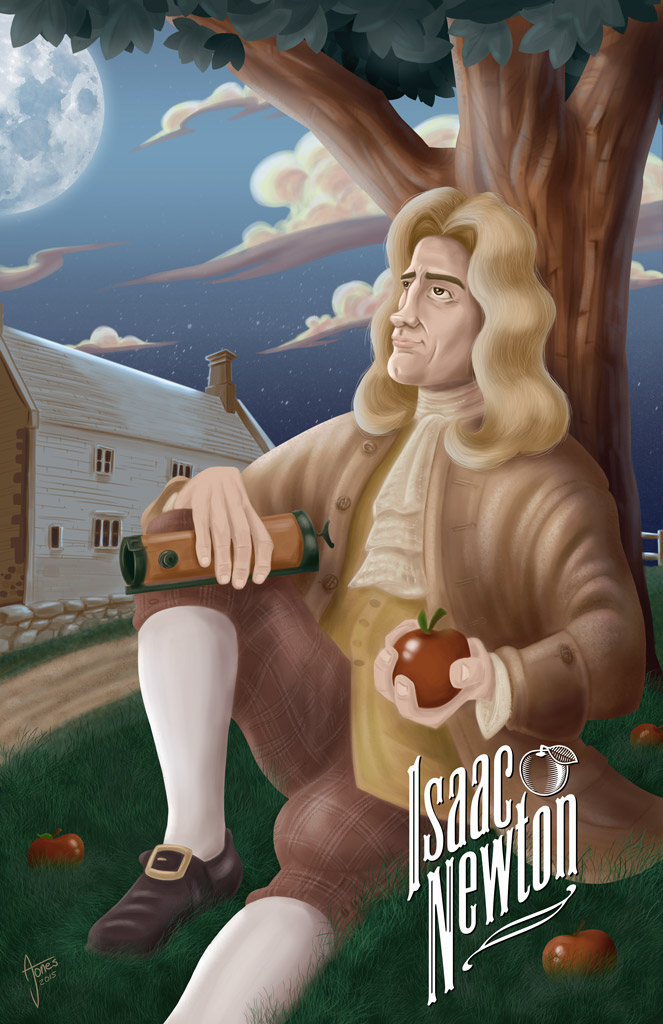 science isaac newton Scientist digital painting photoshop