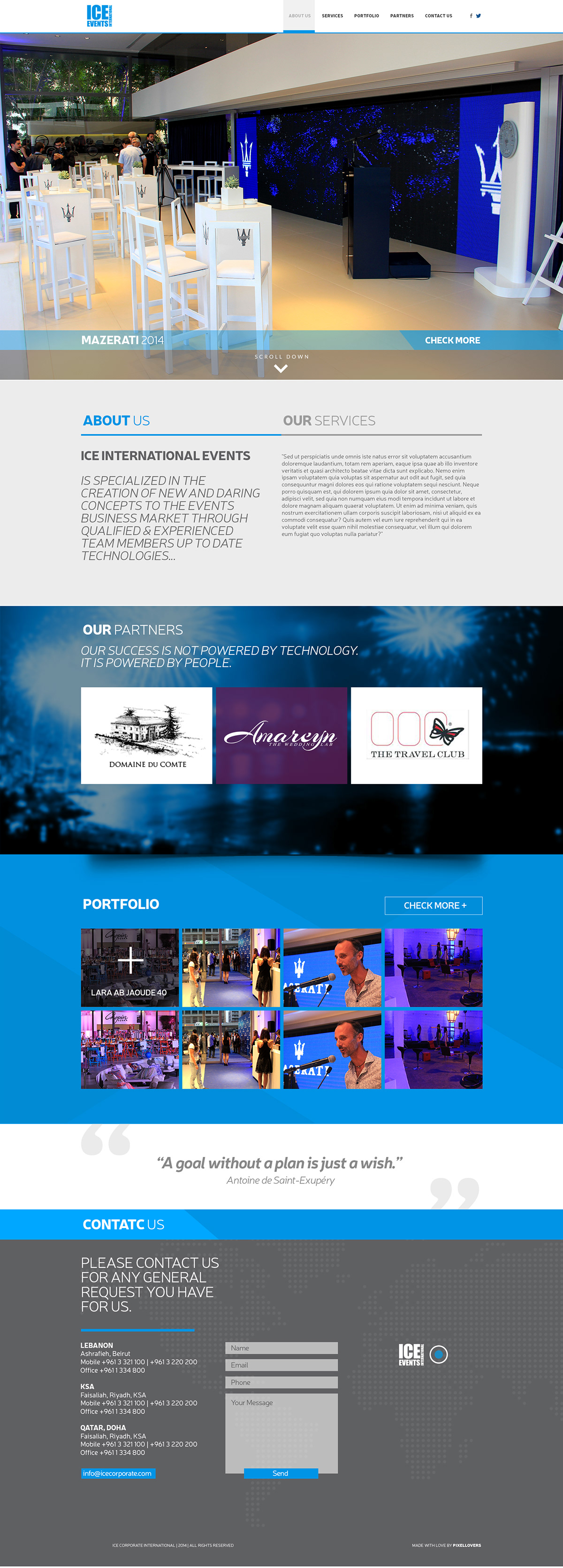 ice corporate International Web design blue Event lebanon