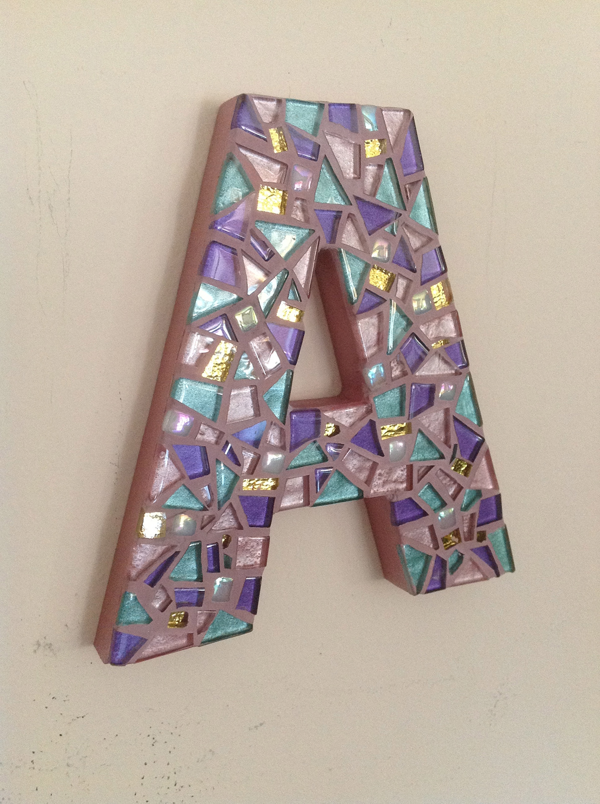 mosaics  initials  Monograms  hand made  artisan  mosaic letters custom made mosaic stained glass  mirror