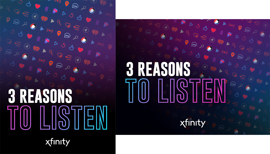 graphics xfinity vibrant listen music Streaming Promotional infographic MoGraph vector