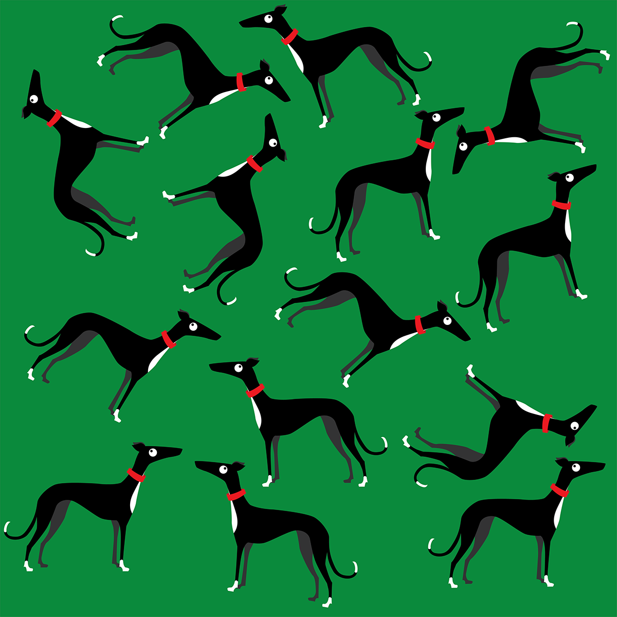 greyhound pattern whippet dogs dog Christmas holidays