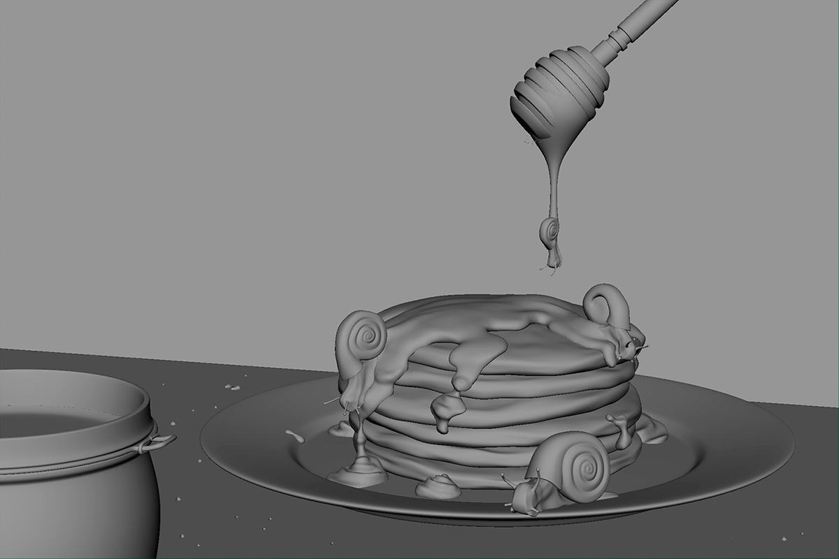 CGI Souverein Post Production milk dragon breakfast honey dream Cereal Food  snails 3D luminous creative imaging fedde souverein