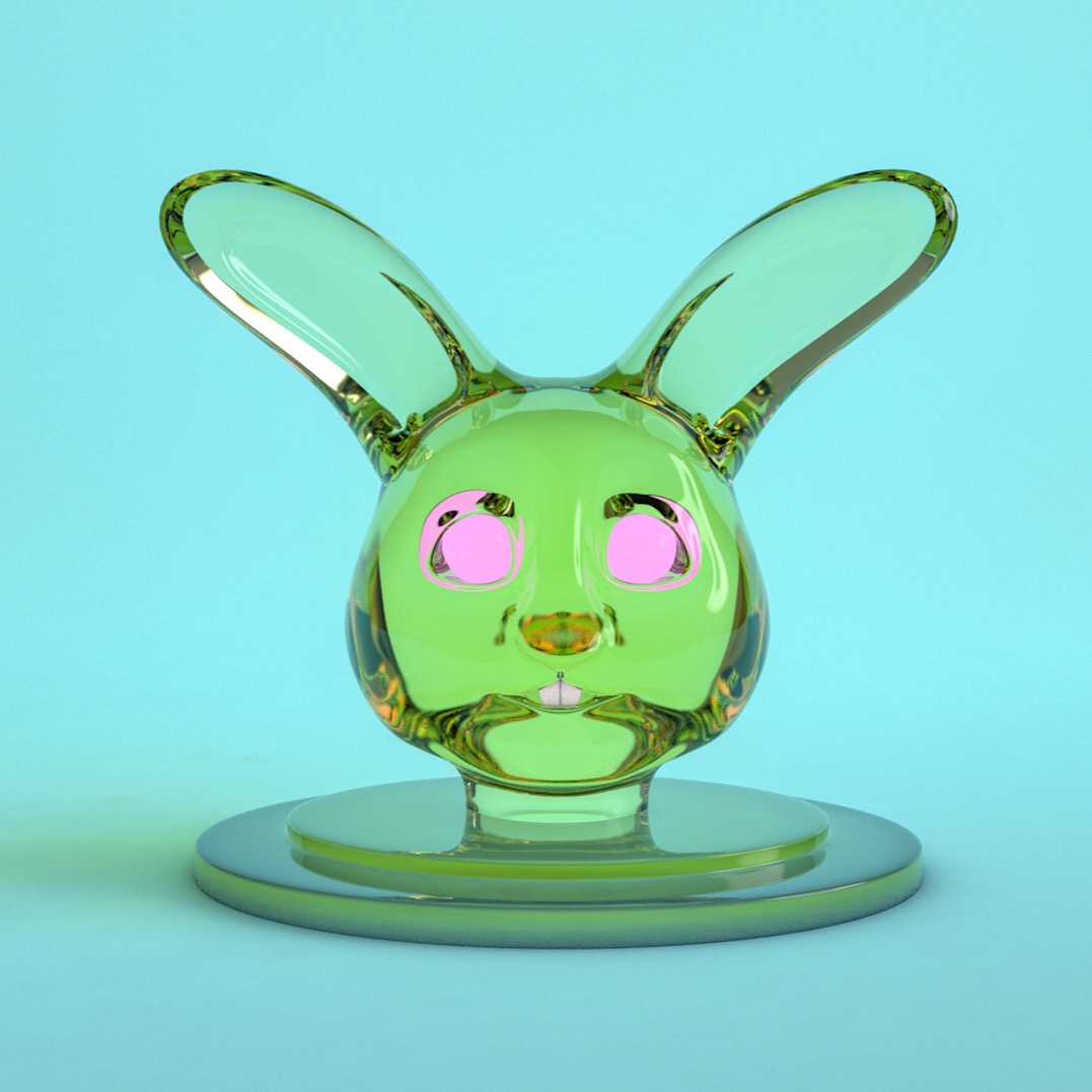 Adobe Portfolio animals 3D 3d modeling 3D Texturing 3d lighting glass sculptures  rabbit FOX owl