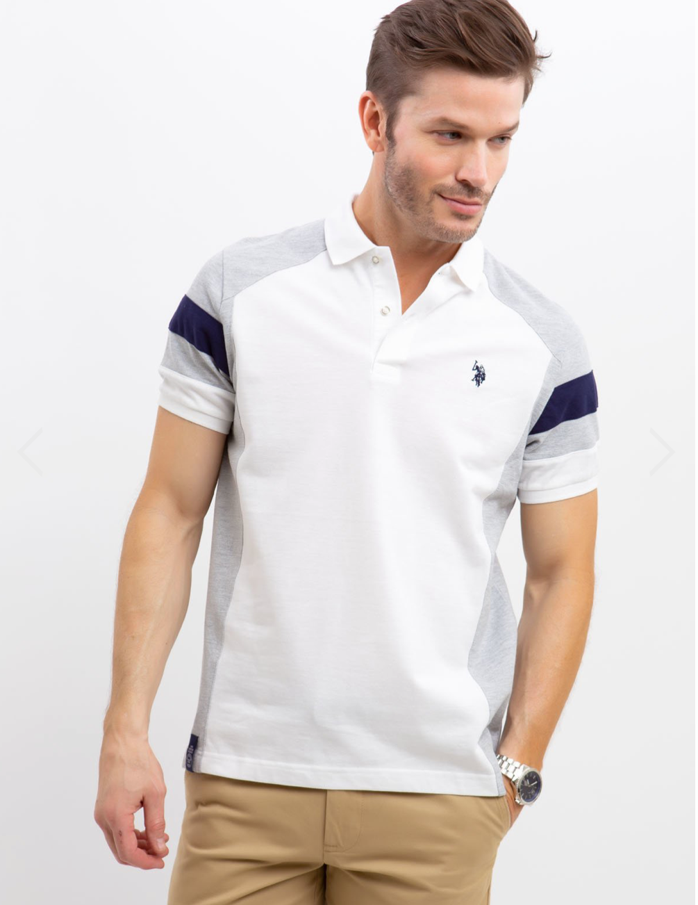 Polo shirts uspa knits men U.S. Polo Assn. stripe Color Block cut & sew polo Menswear