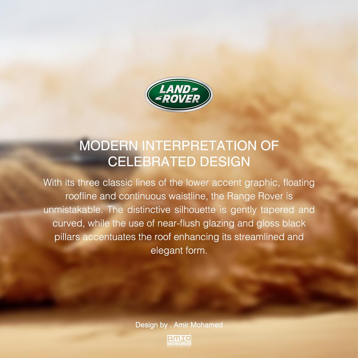 Land Rover car desert egypt fast animals run social media ads modern Photo Manipulation 