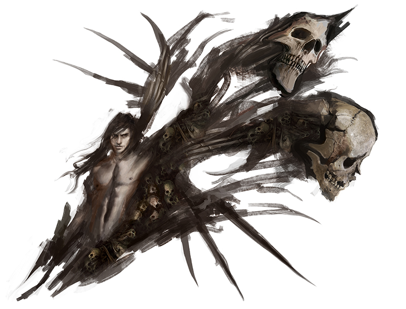 man warrior blood art concept dark fantasy
