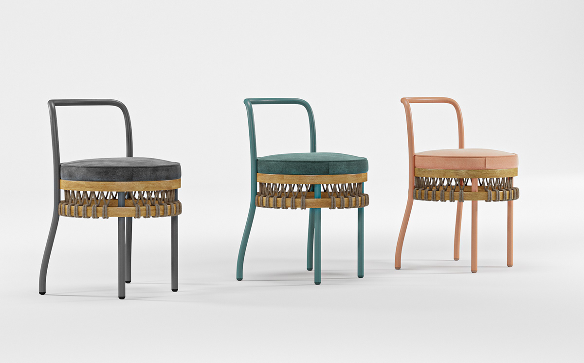 furniture chair Solidworks prototype stool product design  wood blender Render