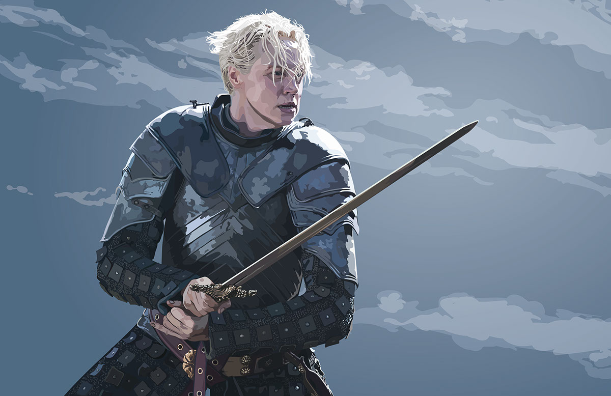 Adobe Portfolio brienne Game of Thrones fantasy vector Illustrator adobe Cintiq wacom warrior Sword