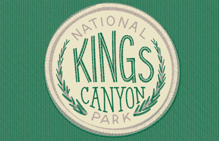 ILLUSTRATION  lettering vector patches National Park kings canyon  poster