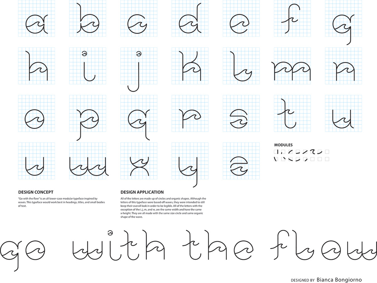 Modular Typeface Typeface modular adobe illustrator Adobe Photoshop graphic design  design waves
