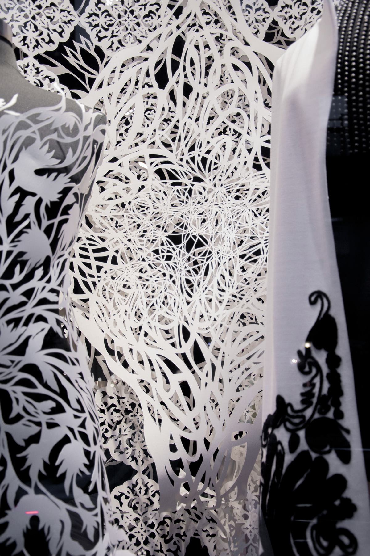 Natori NYFW hand-cut paper paper art cut paper installation fashion design paper work