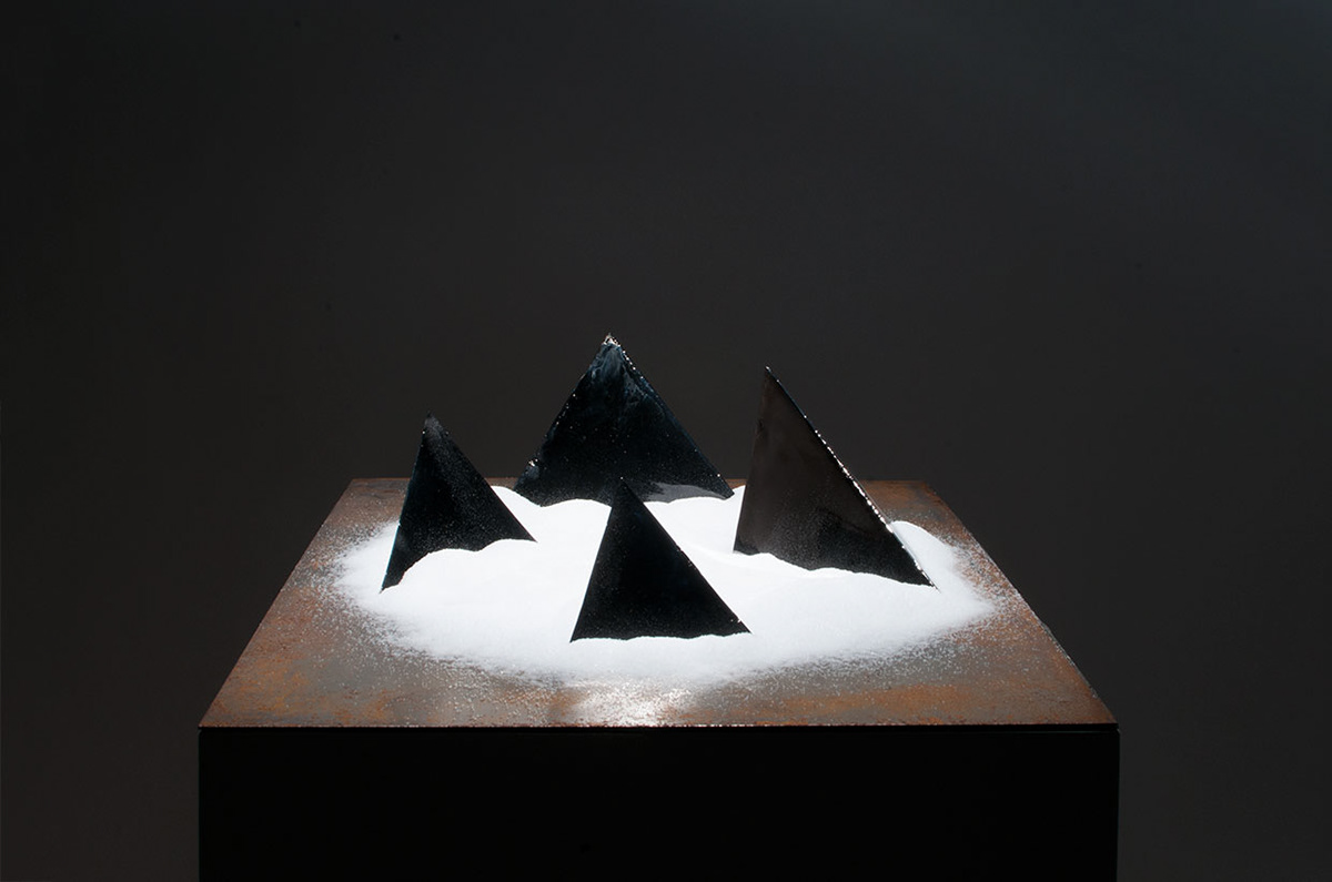 mixed media sculpture Salt coal steel hematite fourth dimension metalwork welding Grad Show 2014