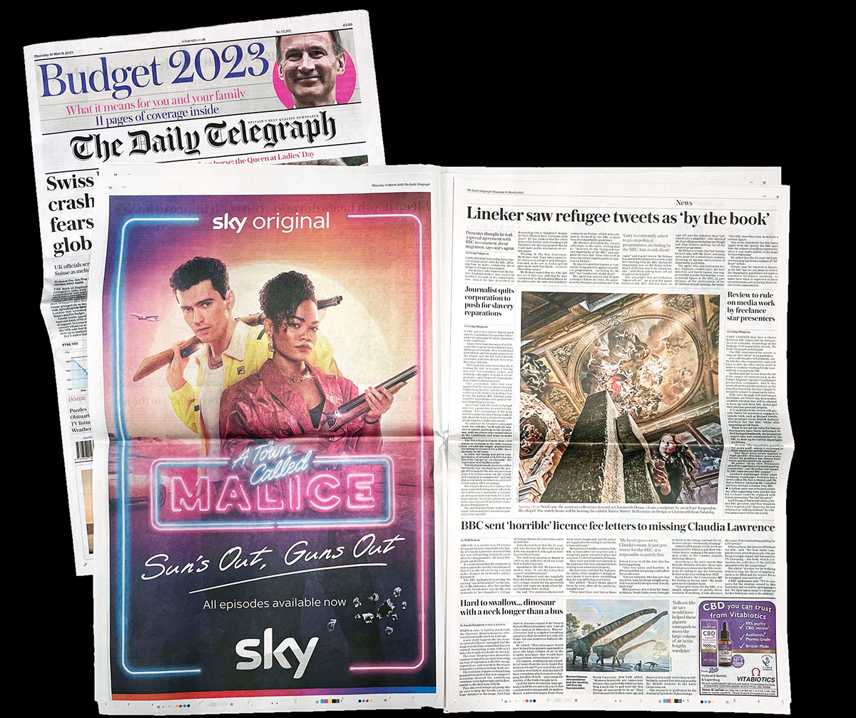 SKY sky creative campaign Advertising  press print digital a town called malice