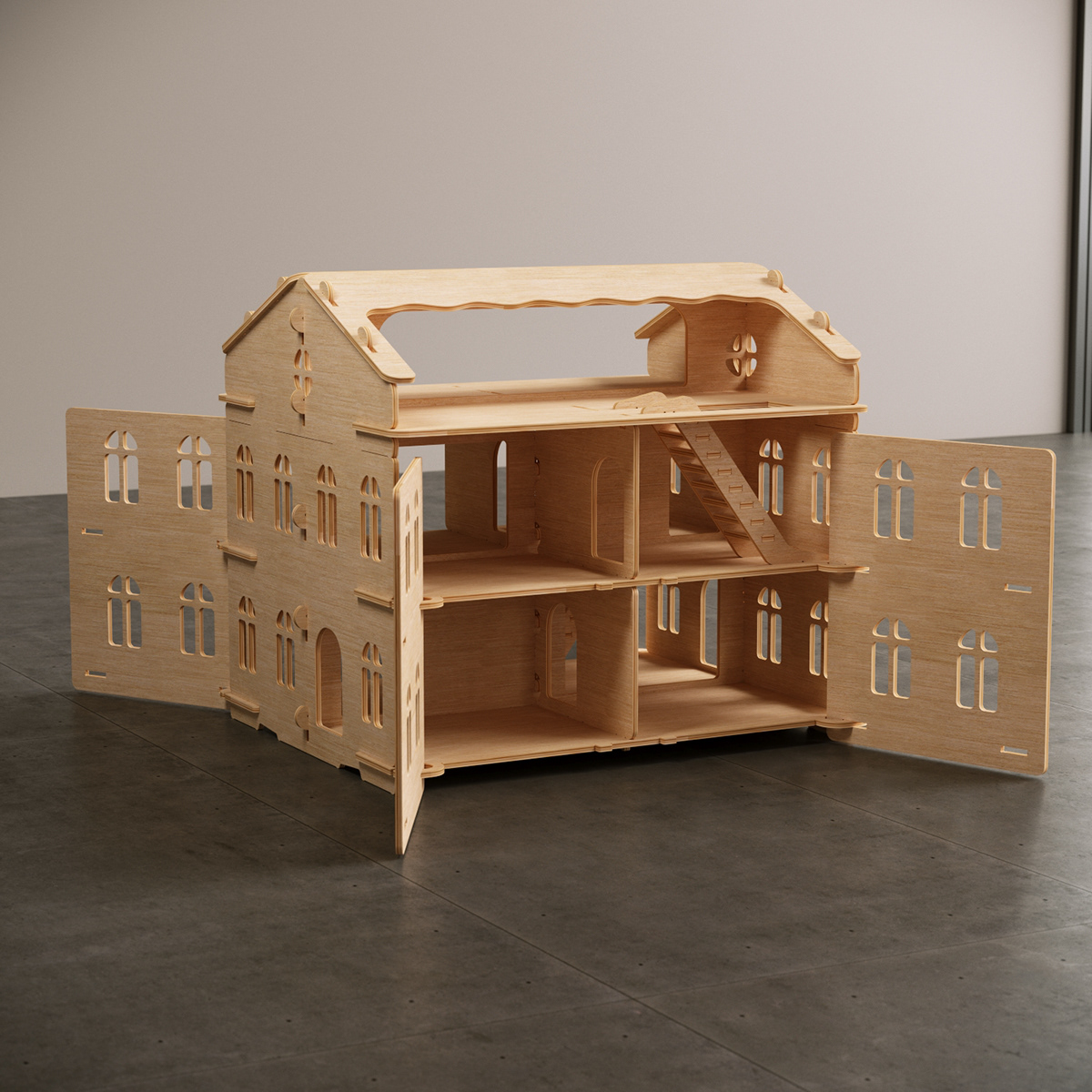 cnc plywood dollhouse toy