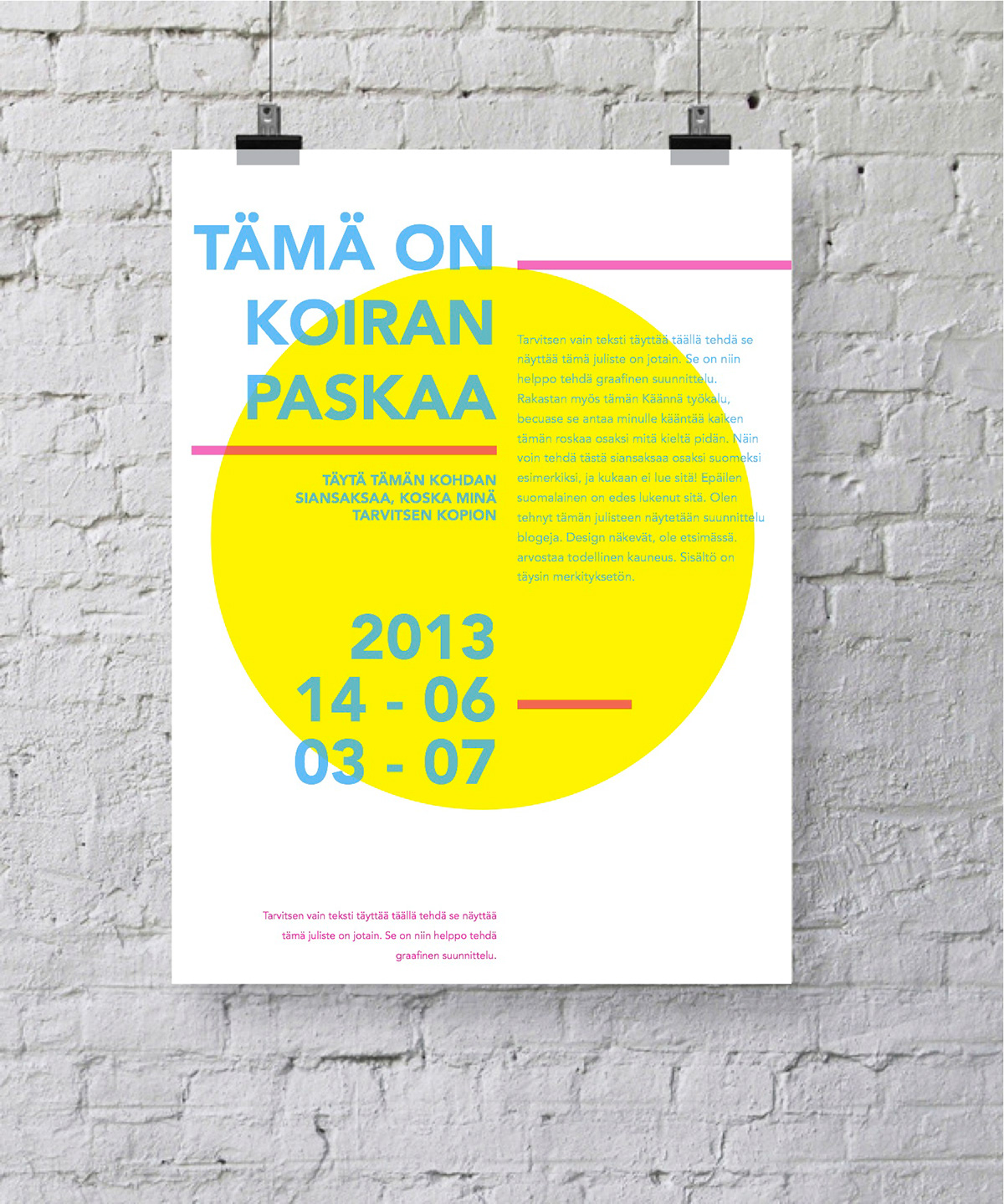 poster editorial design   typography  circle  yellow  magenta  cyan  cmyk  Avenir  new  fresh  Summer festival UNDERLINE