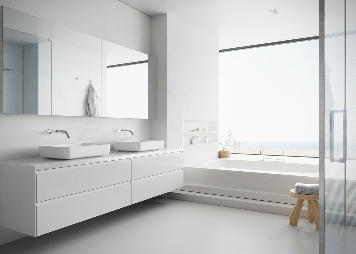 White clean minimal modern architecture interior design  elegant luxury penthouse apartment