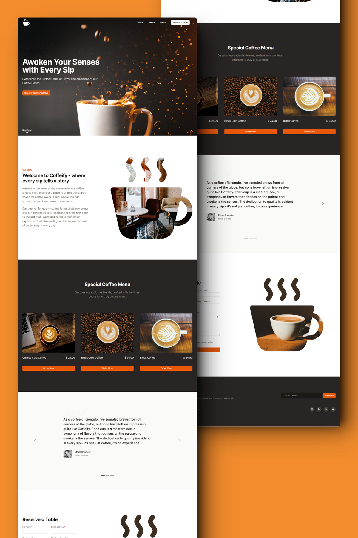 landing page landing page design caffe Coffee html template design