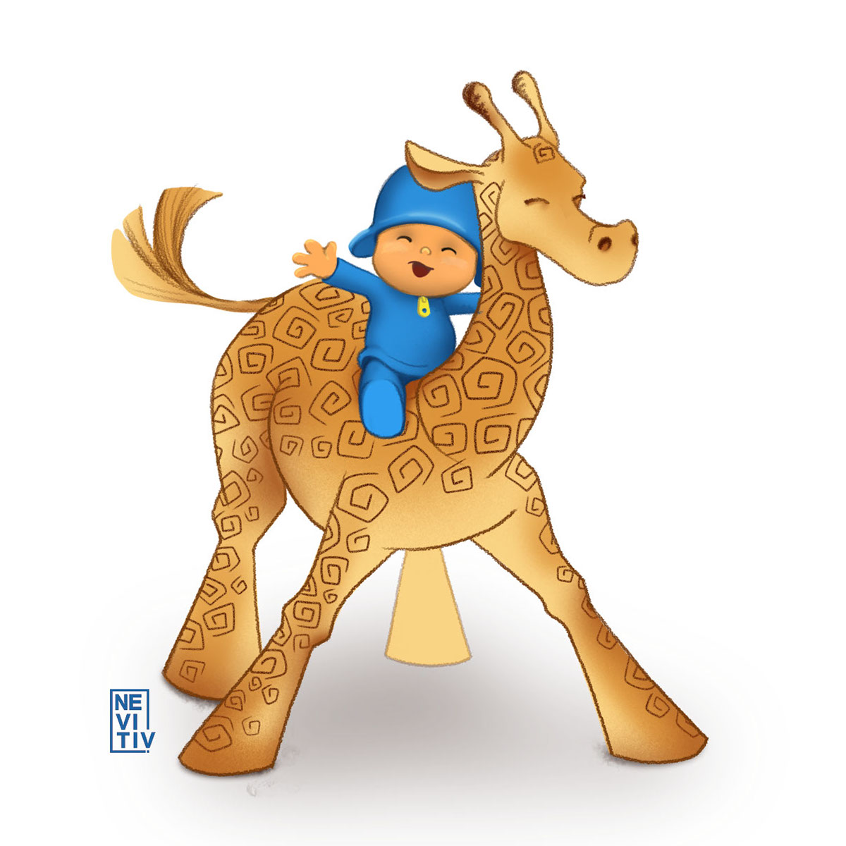 Pocoyo giraffe kids ILLUSTRATION  animals characters