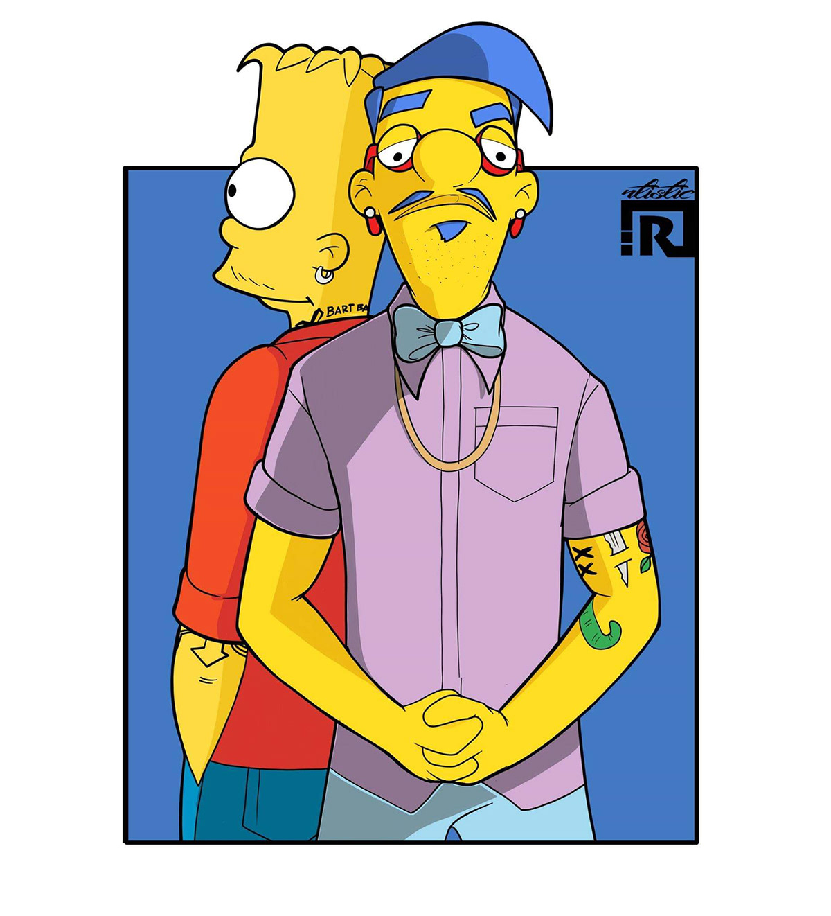 Milhouse and Bart. 
