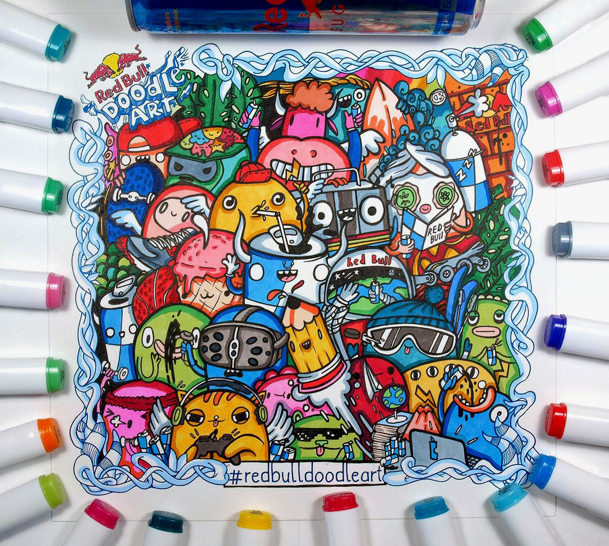 doodle art monsters ink markers Copic cats