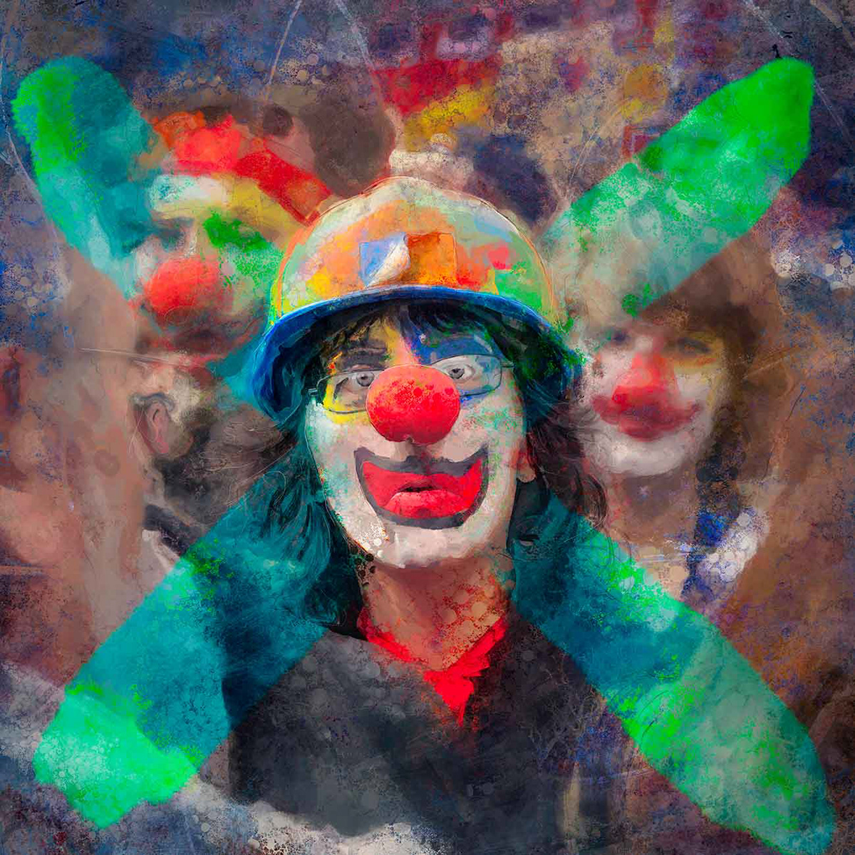 Adobe Photoshop clown Digtal Painting portrait protest