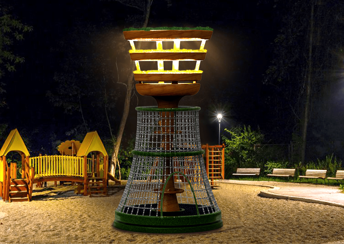 Air convection breathing children kids playground equipment Sustainability Urban City breathable  energy Playground