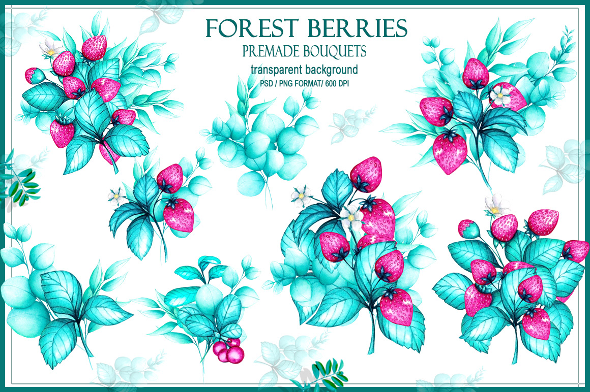 berries watercolor illustrations pattern handmade hand drawn artwork children illustration plants watercolo illustrations