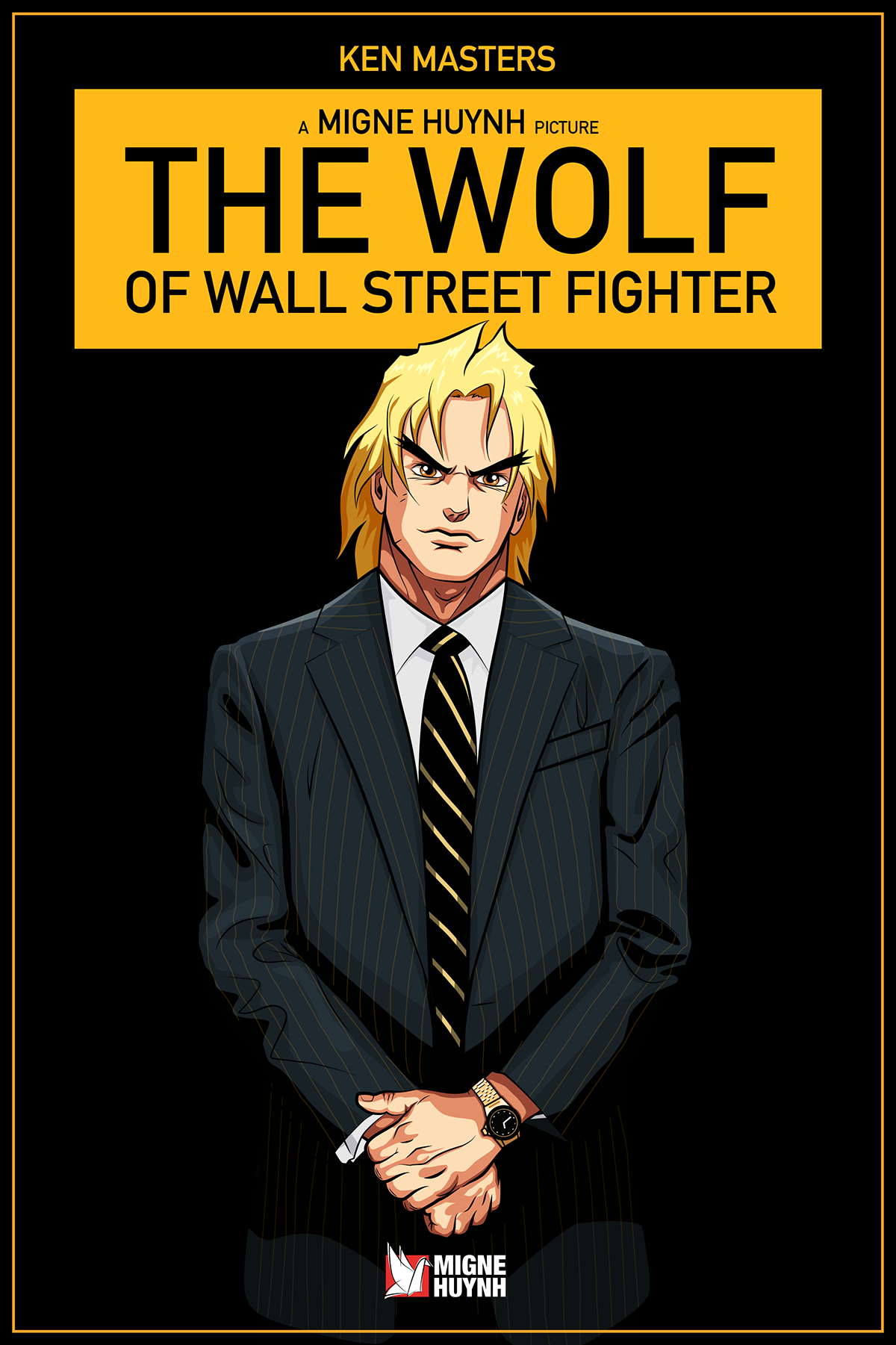 STREET FIGHTER game Gaming Street Wall street wolf dicaprio Ken Masters geek vector movie fight Cinema Illustrator
