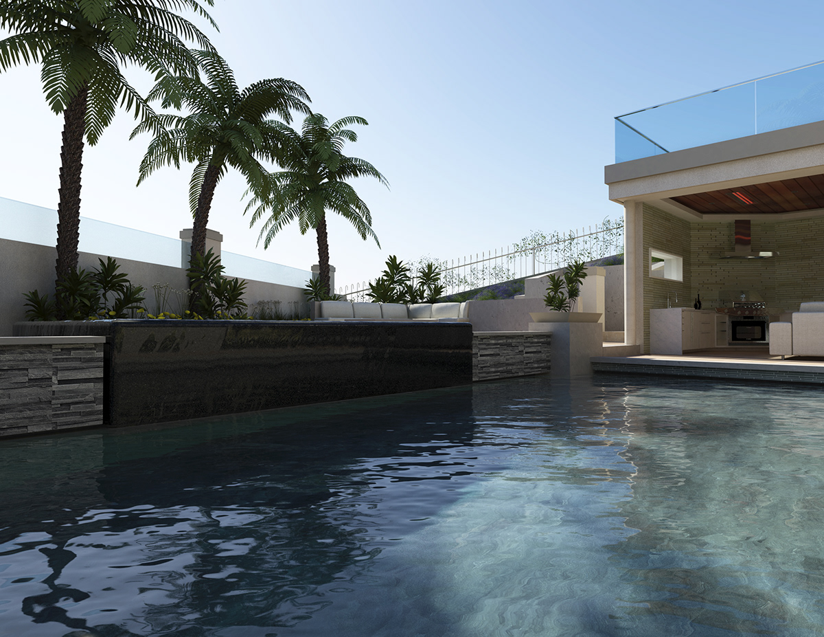 laguna Pool Spa infinity luxury 3dsmax