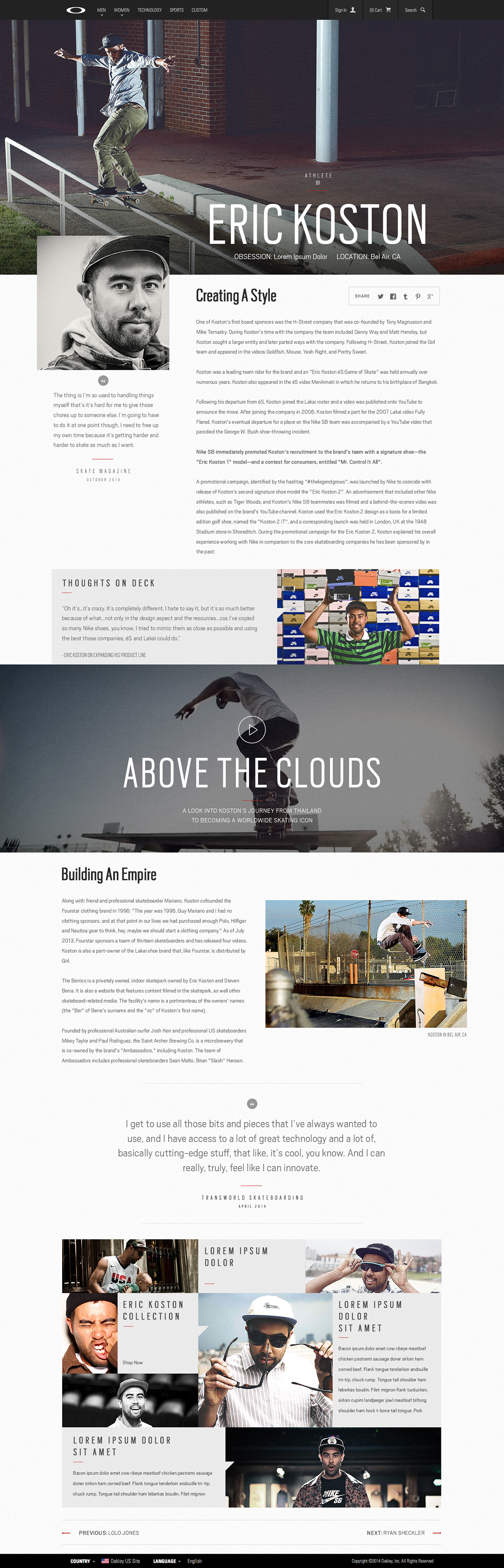 oakley Web Website UI ux storytelling   media inspire inspiration