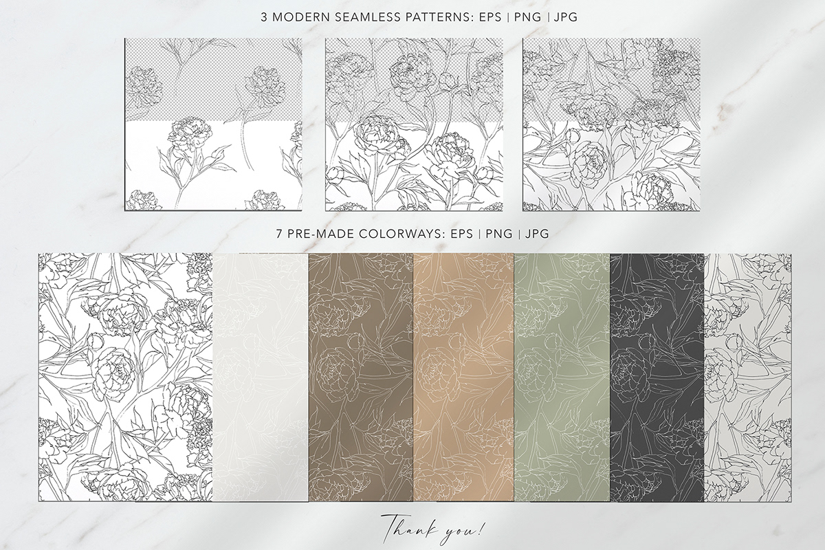 design floral Flowers Invitation pattern peony print sketch textile wedding