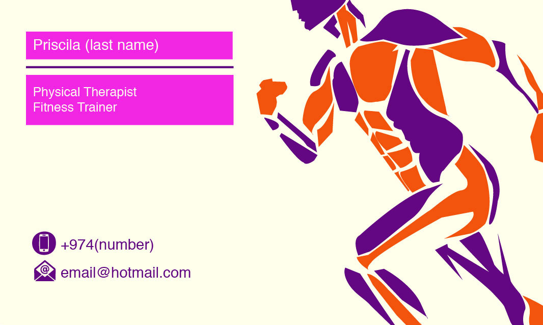 anatomy fitness P.E Health business cards personal design muscles vectors