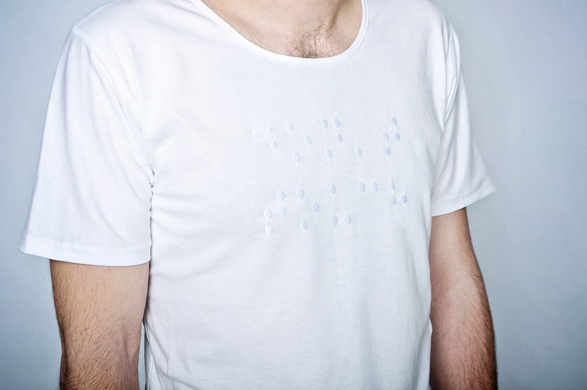 Braille alphabet blind White T Shirt