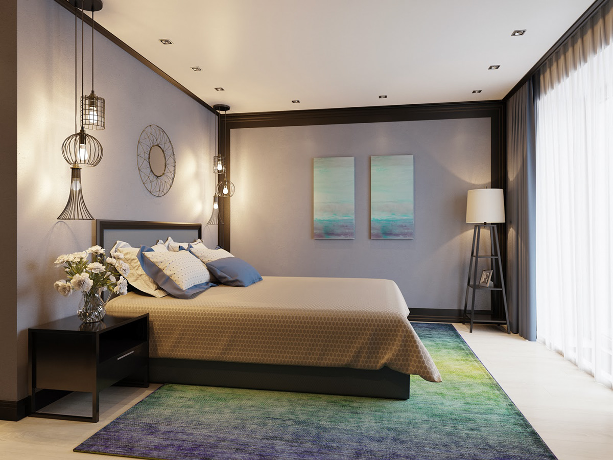 3D 3dmax visualization corona render  Interior bedroom