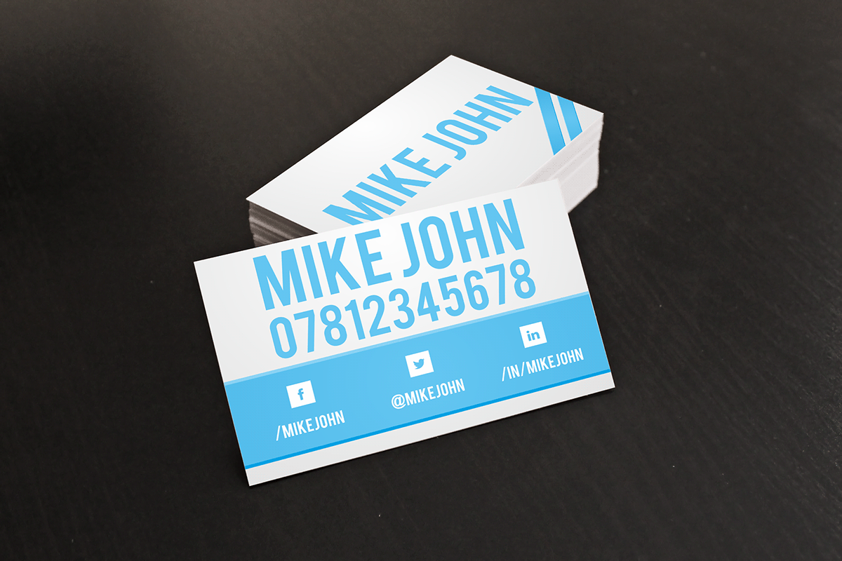 business card stationary blue steel silver grey lines text Printing