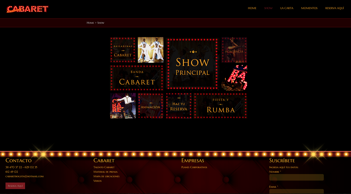 publicidad teatro marca arte danza Website Web digital pagina web diseño estructura Re-estructura